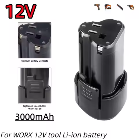 12V 3000mAh Worx RW9300 Replacement Li-ion Battery For Worx WA3505 WA3553 RK2515K2 Cordless Screwdri