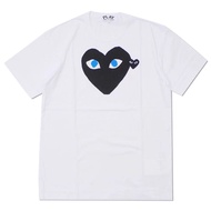 เสื้อยืดแฟชั่นขาตั้งกล้องแฟชั่น COMME Des GARCONS สำหรับผู้หญิงและผู้ชายดวงตาสีฟ้ารูปแบบคู่สไตล์ Cdg