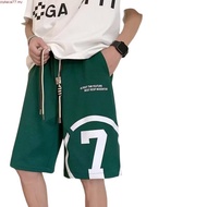【Plus Size M-8XL Shorts】Korean Trendy Letter Number 7 Print Shorts Couple Unisex Strap Drawstring Ca