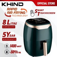 KHIND Air Fryer Large High-Capacity Air Fryer AF601D AIRFRYER (8.0 L) KT064 Mesin Goreng Tanpa Minyak