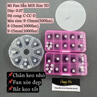 Mi FAN Available 3D Thickness 0.07 _ Mix (9-13)-(8-13)-(9-15) Mm-MI Volume _ Catch Glue Evenly Spread Eyelash Extensions _ Thuy Ha