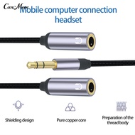 Headphone Splitter 2 in 1 High Fidelity Lossless Nylon-Braided Dual 35mm Male Microphone Audio to 35