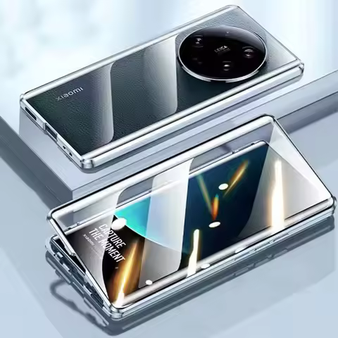 Double-sided Glass Case for Xiaomi Mi 13 14 Pro Ultra Metal Magnetic Lens Protector For Xiaomi Mi 14
