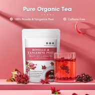 Roselle Tea with Tangerine Peel Organic Hibiscus Flowers Herbal Tea, for Beauty, Anti-aging, Diureti