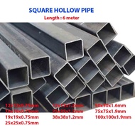 [ 1 pcs cut in half 3m x 2 pcs ] Mild Steel Hollow Pipe Square /  besi hollow / besi 4 segi