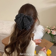 Atmosphere Polka Dot Chiffon Bow Hair Clip Female 2025 Back Head Hair Clip bgt97