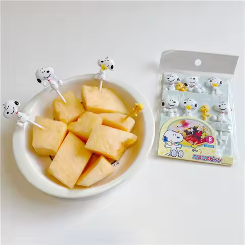 Snoopy cartoon bento fruit fork reusable food decorative picks mini rice ball shaping mold lovely lu