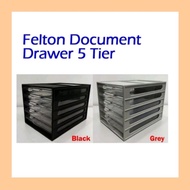 [Ready Stock] HICOOK Felton FDD8575 5 Tier Document Drawer A4 Paper Drawer Plastic Office Drawer
