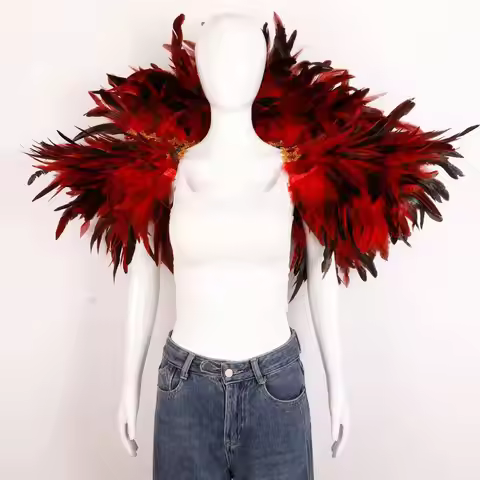Shawl role play female scarf feather shawl Halloween carnival costume catwalk show dance vest scarf 