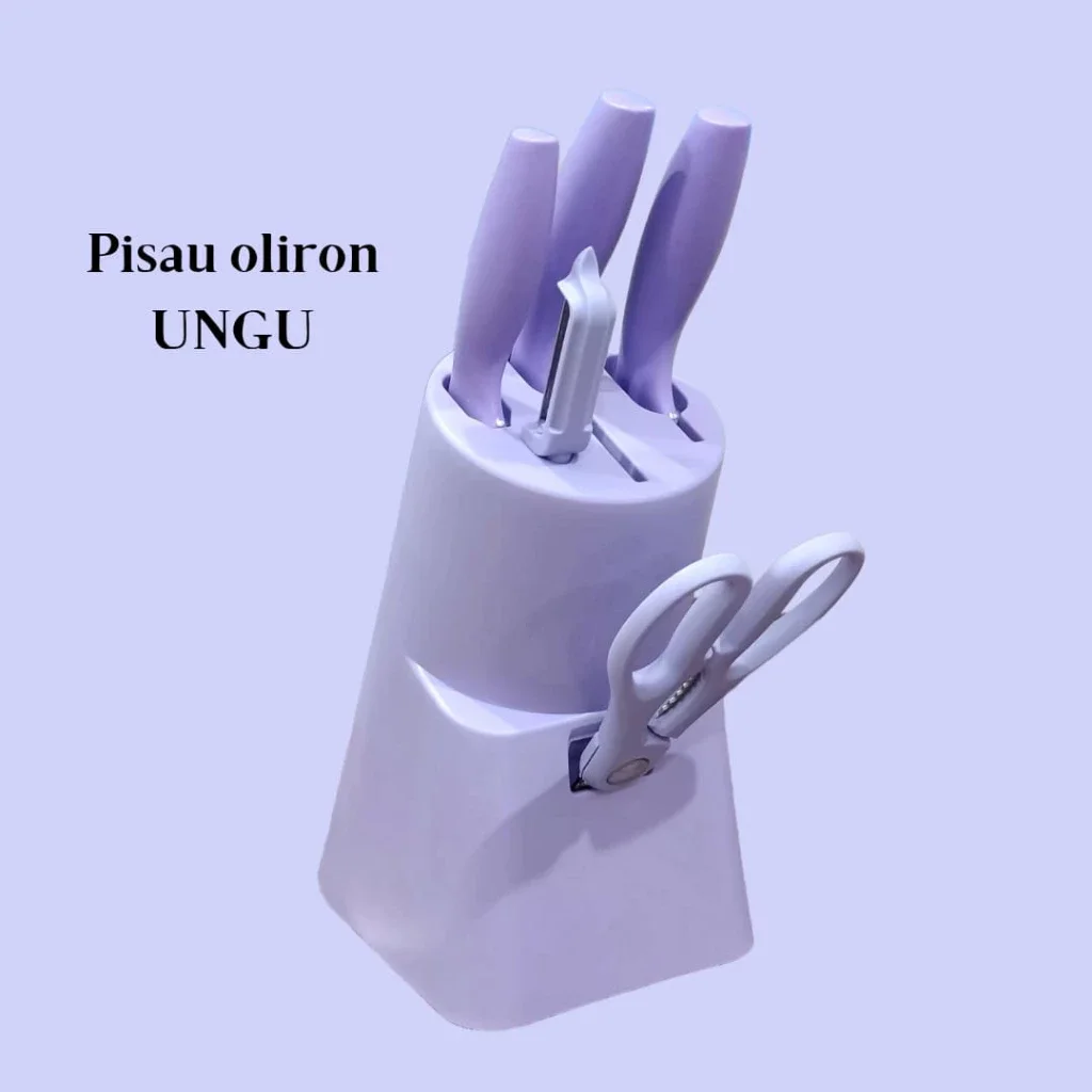 Pisau Set Oliron Ungu pisau ungu pink hijau