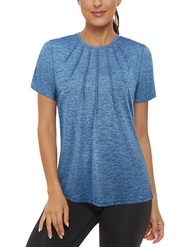 MISS FORTUNE Womens Workout Clothes Summer Short Sleeve Shirts Exersice Gym Yoga Casual Office Tops