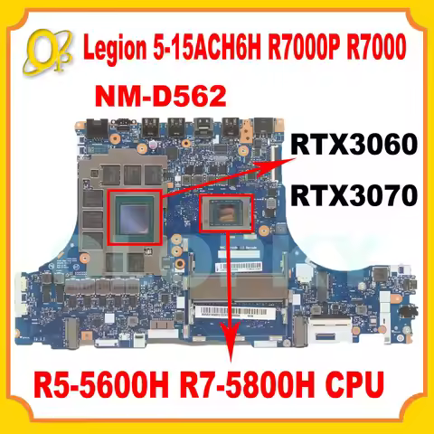 NM-D562 for Lenovo Legion 5-15ACH6H R7000P R7000 laptop motherboard R5-5600H R7-5800H RTX3060 RTX307
