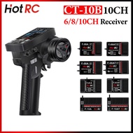 HOTRC CT-10B 10CH Transmitter 2.4Ghz Radio Color Screen With 6/8/10CH F-06A F-08AT F-01A F-10AT Gyro