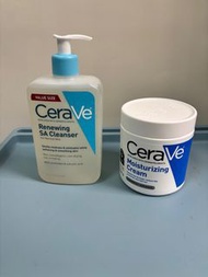 CeraVe combo Renewing SA cleanser  473ml + Moisturizing  cream 539g