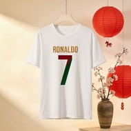 Ronaldo 7 Number T Shirt White Football Jersey Men Women Unisex Casual Top Sport Wear
