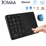 JOMAA 2.4G+Bluetooth Keyboard Numeric Keypad Rechargeable 22 Keys Wireless Digital Number Keyboard with Touchpad for Windows IOS Mac iPad Harmony OS