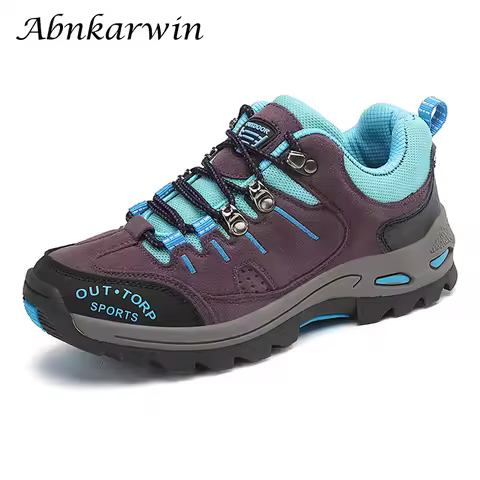 Professional Suede Leather Hiking Shoes Women 2022 Outdoor Trekking Shoes Mountain Sneakers Tracking