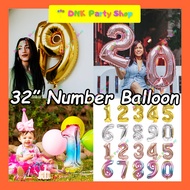 Big Number Balloon Foil 32" inch Large 2.5 Feet Birthday Party Anniversary Decor Rose Gold Gradient