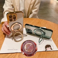 Glitter Quicksand Stand Casing For OPPO A93 A73 A31 A16S A16 A16K A16E A15 A15S A11X A8 A7X A1K A9 A