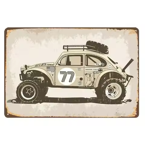 Vintage Rc Car Metal Sign Poster - Tamiya Sand Scorcher 20x30cm -aluminum