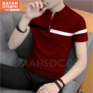 PRIA Newest Men's T-Shirt Omega Combination Collar Polo Shirt Shanghai Short Sleeve Zipper Original Bandung i