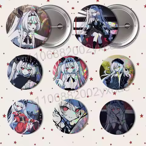 lilith The NOexistenceN of You AND Me Round Exquisite Badge Brooches Creative Pins For Clothes Hat B
