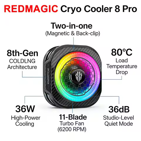 2026 REDMAGIC Cryo Cooler 8 Pro 8th-Gen COLDLNG Architecture AI-Powered Smart Cooling 80°C Load Temp