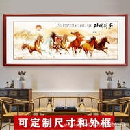 In Stock Eight Horses Picture New Chinese Style Hanging Painting Office Ink Painting Living Room Dec