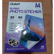 Quaff Glossy Photo Sticker Paper 90gsm A4 Size