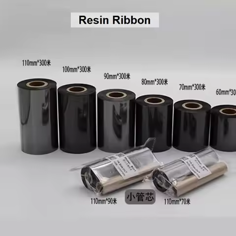 Black Resin-based Printer Inked Ribbon 40-110mm Matte Silver/PET Jewelry Label Thermal Transfer Ribb