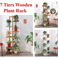 Wooden Plant Rack Plant Stand Indoor Outdoor balcony Gardening Flower Stand Potted Plant orchid Vine Plant shelf,7tiers