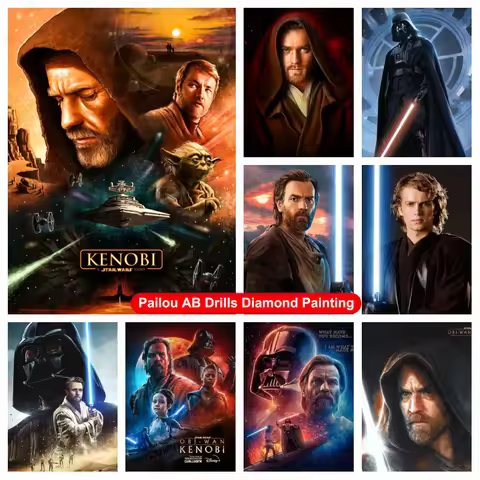 Diy 5d Obi Wan Kenobi By Ewan McGregor Diamond Art Painting AB Drills Star Wars Story Mosaic Cross S