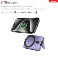 Mymosh Fast Charging & 15W Magnetic Wireless Power Bank with Built in Phone Stand (20W/8000mAh)