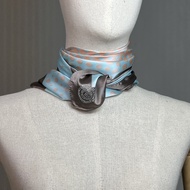 LOF FI CIEL Scarf Silk 100% ผ้าพันคอ พิมพ์ลายสีสันสดใสใช้ได้หลายโอกาส(FL5MBE)