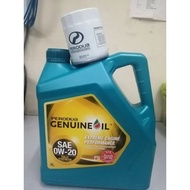 (FREE OIL FILTER R02) 70011006 Perodua SAE 0W20 Engine oil fully synthetic GREEN ( 4L)