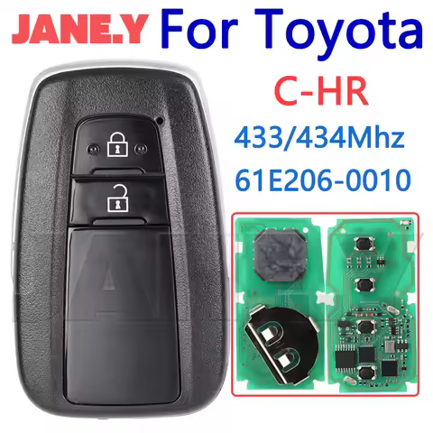 61E206-0010 Car Key For Toyota C-HR Smart Car Remote Key Fob MDL BR2EX 433/434Mhz 2 Buttons Car Remo