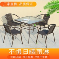 ST-🌊Rattan Chair Outdoor Furniture Balcony Table and Chair Rattan Furniture Outdoor Table and Chair Rattan Chair Outdoor