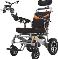 Adult 160°Tilted Electric Wheelchair 250W Dual-Sport Wheelchair, Front and Rear Double Flashing Can Take Headrest Only 29Kg Load 280 Lbs