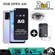 2IN1 TEMPERED GLASS AG MATTE OPPO A95(4G) A54(4G) A54(5G) A74(4G) A74(5G) BONUS CAMERA LENS