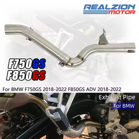 REALZION F750 GS Exhaust Middle Pipe Motorcycle Slip-On Link Pipe Connect Tube For BMW F750GS F850GS