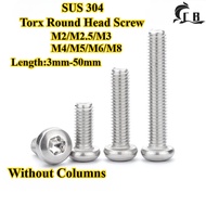 [CB-MHLS] SUS304, Torx Round Head Screw, M2/M2.5/M3/M4/M5/M6/M8 Without Columns Torx Pan Head Anti T