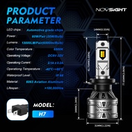 Novsight N61T Đèn pha LED 9005 9006 9012 H4 H7 H11 Bóng đèn LED Chùm sáng cao / Chùm sáng thấp / Sươ