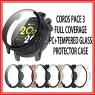 Coros Pace 3 Protector Casing Coros Watch Pace 3 Full coverage Tempered Glass + Hard PC Protection C