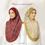 TUDUNG SARUNG EXCLUSIVE ESHAL LUXE DOUBLE LAYER PRINTED AZ CLOVER