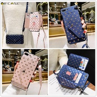 Huawei P40 P30 P20 Pro Lite Nova 7 Pro SE 4e Phone Case Star Wallet Card Package Coin Purse Lanyard Strap Bling Glitter Holder Stand Casing Case Cover