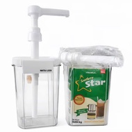 PLASTIC BOTTLE FOR SPECIAL MILK BOX 1600ML PUMPS 10CC 1 TIME