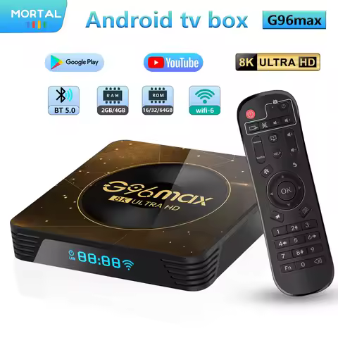 G96 Max Android 13 8K Smart TV Box Amlogic RK3528 2.4G&5G 4GB 64GB BT5.0 Wifi6 AV1 Video Media Playe