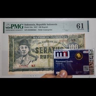 PMG61 ORI 100 Rupiah 1947 Keris UKI Uang Kuno Indonesia