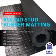 EEPO Round Stud Rubber Matting Flooring Mat 3.5mm x 1m x 1m