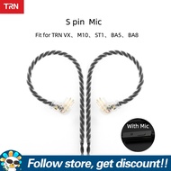 TRN Earphone Cable With QDC/S/C Pin Replacement Headphone Upgraded Wire 3.5mm Earbuds Line For KZ ZS